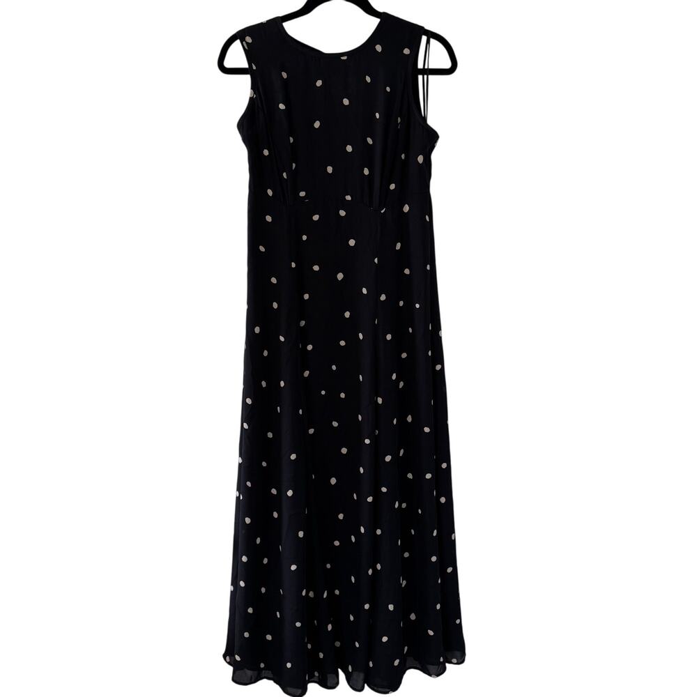 Valerie Dresses Silk Polka Dot Long Flowy Sleeveless Black Size 6